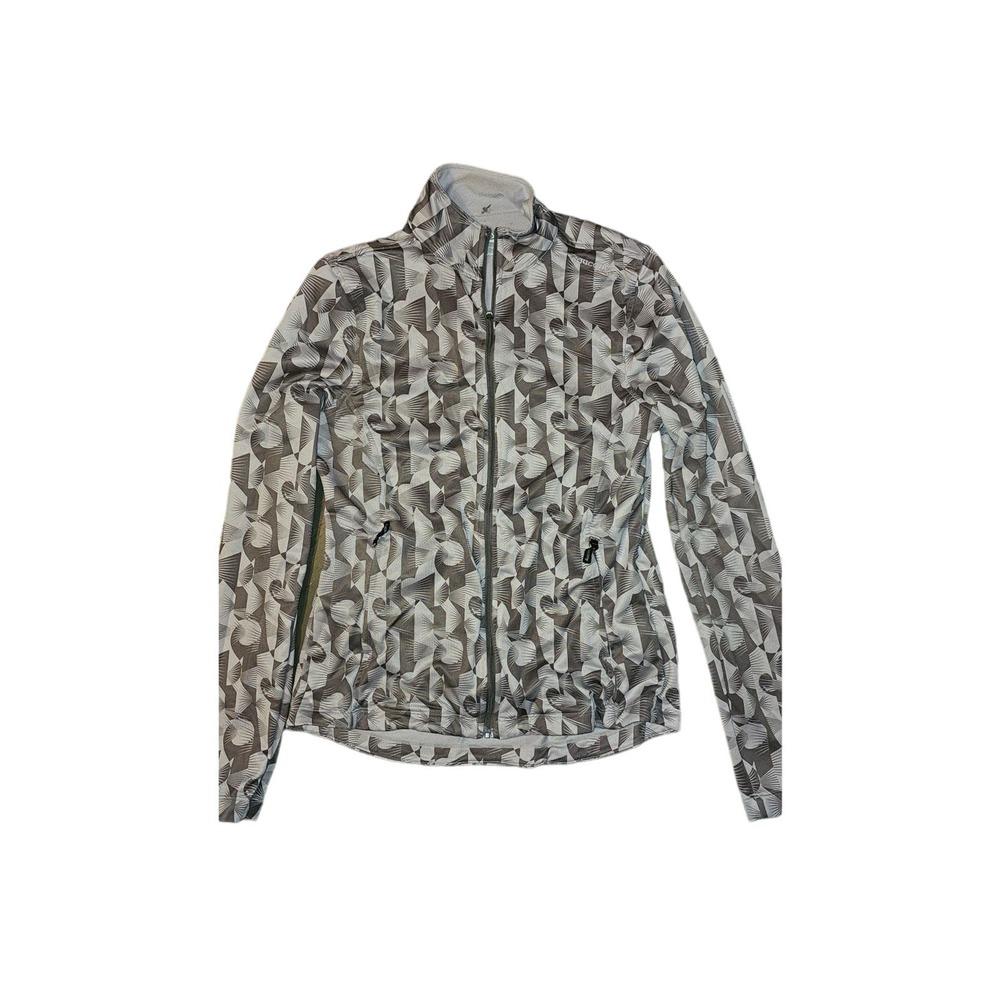 Saucony‎ zip up jacket Gray and white geometric pattern size ladies XS